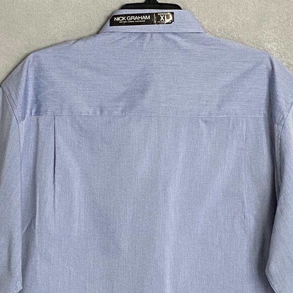 Nick Graham Men's 17-17.5 34/35 Modern Fit Dress Shirt Light Blue NEW - Picture 6 of 11